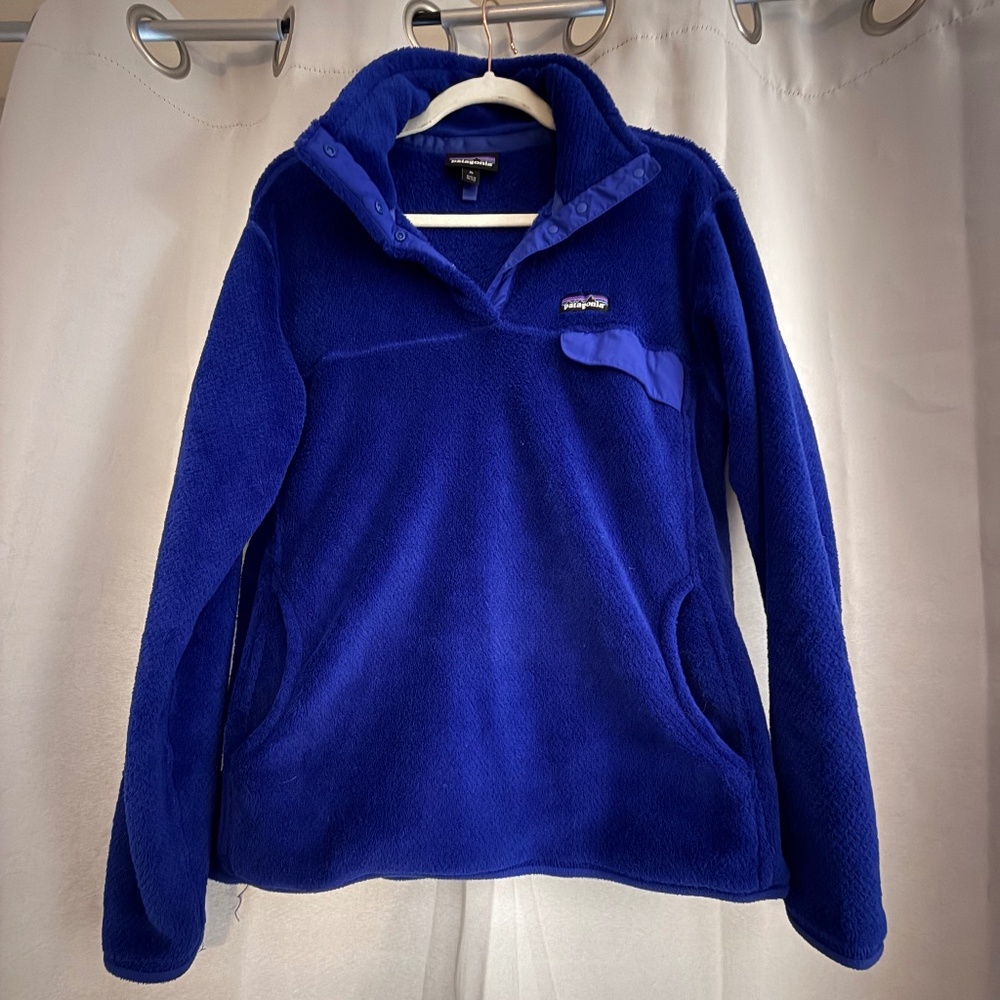 Patagonia Women’s Re-Tool Snap-T Fleece Pullover - Vibrant Royal Blue, Size XL
